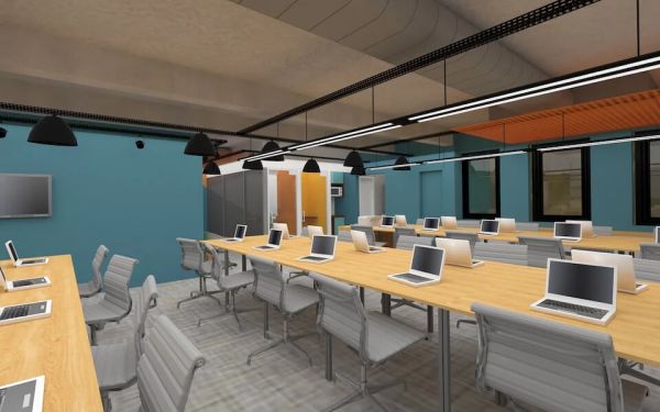 辦公室裝修設(shè)計(jì)打造的多彩工業(yè)風(fēng)